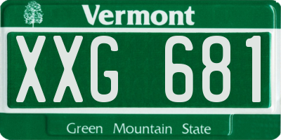 VT license plate XXG681