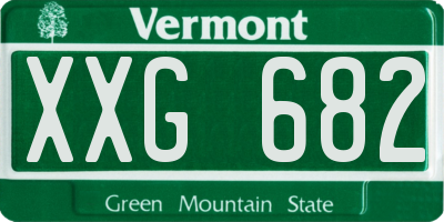 VT license plate XXG682