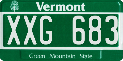 VT license plate XXG683