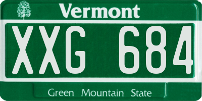 VT license plate XXG684
