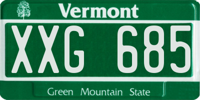 VT license plate XXG685