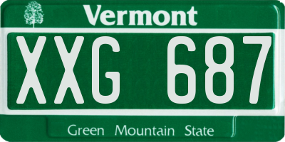 VT license plate XXG687