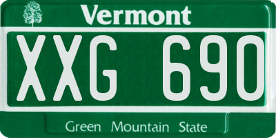VT license plate XXG690