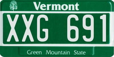 VT license plate XXG691