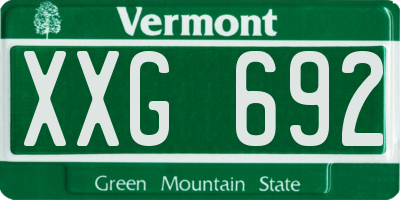 VT license plate XXG692