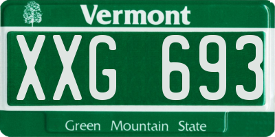 VT license plate XXG693