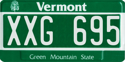 VT license plate XXG695