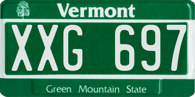 VT license plate XXG697