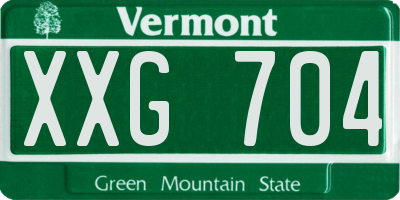 VT license plate XXG704