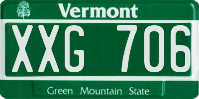 VT license plate XXG706