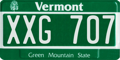 VT license plate XXG707