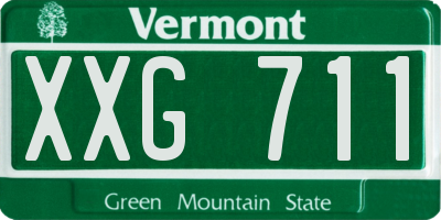 VT license plate XXG711