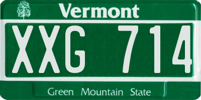 VT license plate XXG714