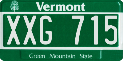 VT license plate XXG715