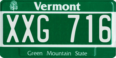 VT license plate XXG716