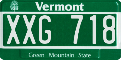 VT license plate XXG718