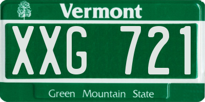 VT license plate XXG721