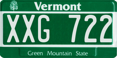 VT license plate XXG722