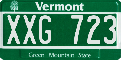 VT license plate XXG723