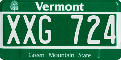 VT license plate XXG724