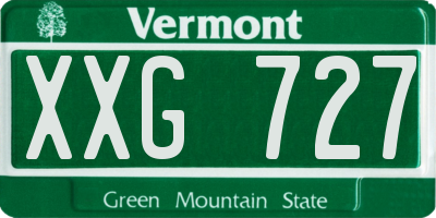 VT license plate XXG727