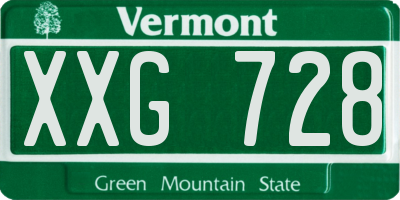 VT license plate XXG728
