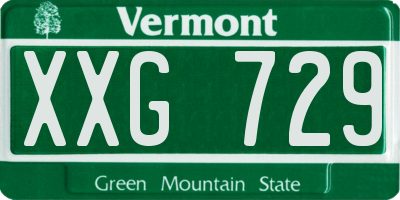 VT license plate XXG729