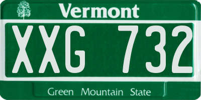 VT license plate XXG732