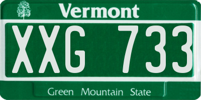 VT license plate XXG733