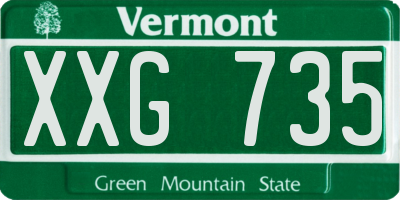 VT license plate XXG735
