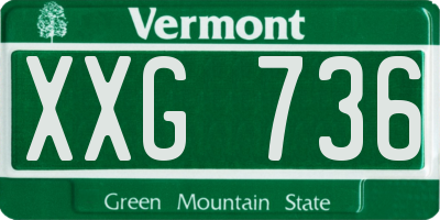 VT license plate XXG736