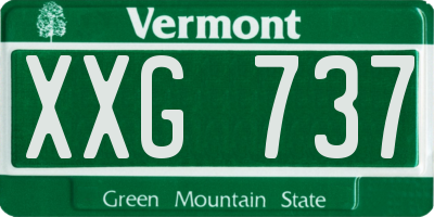 VT license plate XXG737