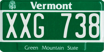 VT license plate XXG738