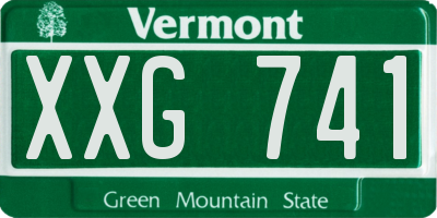 VT license plate XXG741