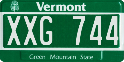 VT license plate XXG744