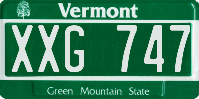 VT license plate XXG747