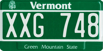 VT license plate XXG748