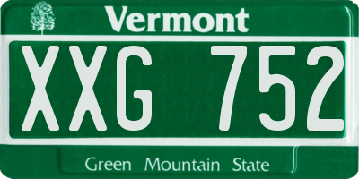 VT license plate XXG752