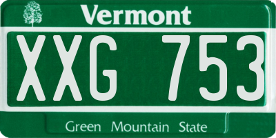 VT license plate XXG753