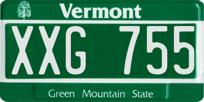VT license plate XXG755