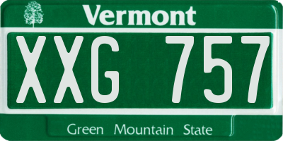 VT license plate XXG757