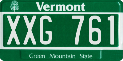 VT license plate XXG761