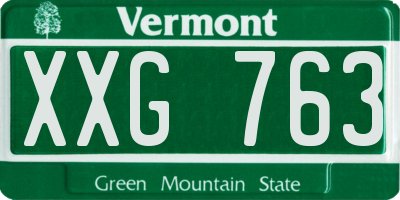 VT license plate XXG763