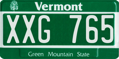 VT license plate XXG765
