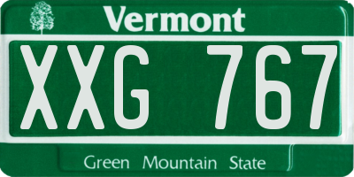 VT license plate XXG767