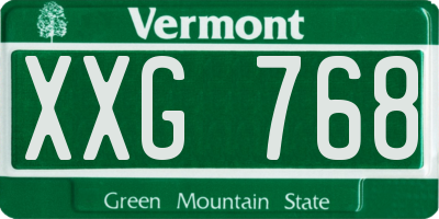 VT license plate XXG768
