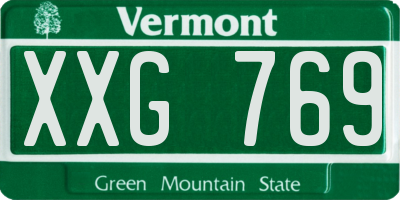 VT license plate XXG769