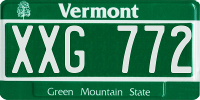 VT license plate XXG772