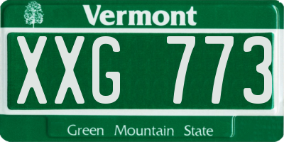 VT license plate XXG773