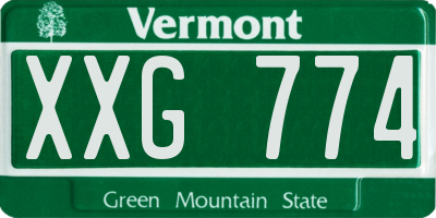 VT license plate XXG774